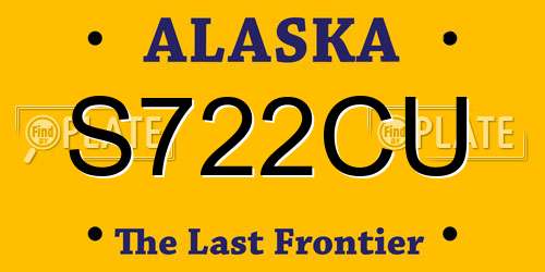 S722CU Alaska License Plate