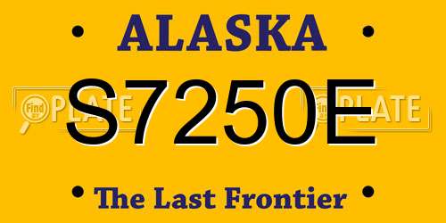 S7250E Alaska License Plate