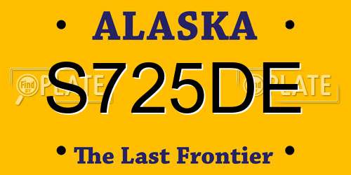 S725DE Alaska License Plate