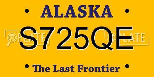 S725QE Alaska License Plate