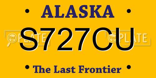 S727CU Alaska License Plate