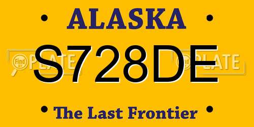 S728DE Alaska License Plate