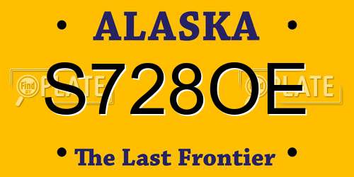S728OE Alaska License Plate