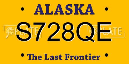 S728QE Alaska License Plate