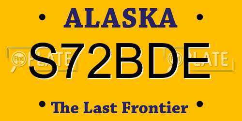 S72BDE Alaska License Plate