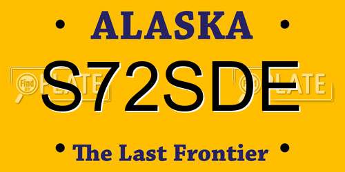 S72SDE Alaska License Plate