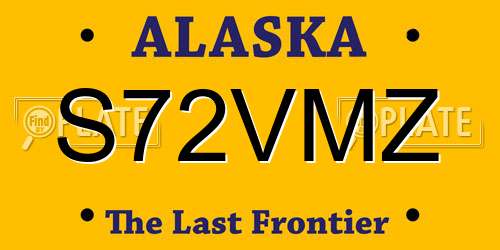 S72VMZ Alaska License Plate