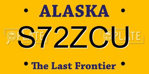 S72ZCU Alaska License Plate
