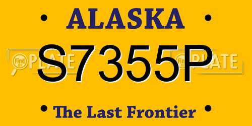 S7355P Alaska License Plate