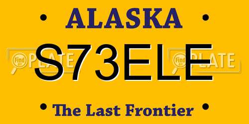 S73ELE Alaska License Plate