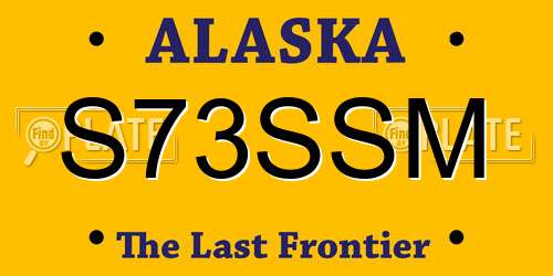S73SSM Alaska License Plate