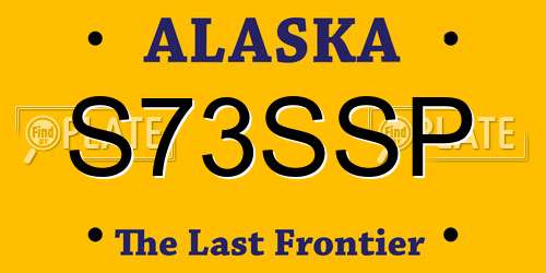 S73SSP Alaska License Plate