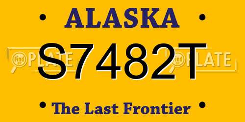 S7482T Alaska License Plate