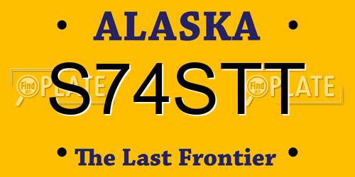 S74STT Alaska License Plate