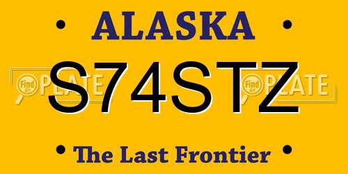 S74STZ Alaska License Plate