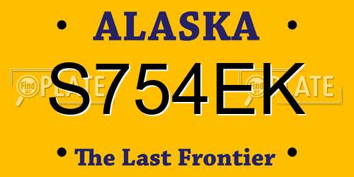 S754EK Alaska License Plate