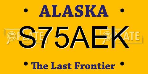 S75AEK Alaska License Plate