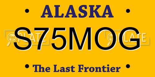 S75MOG Alaska License Plate