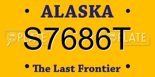 S7686T Alaska License Plate