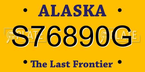S76890G Alaska License Plate