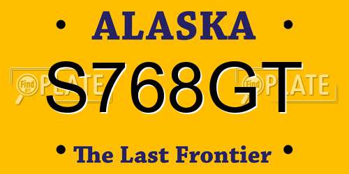 S768GT Alaska License Plate