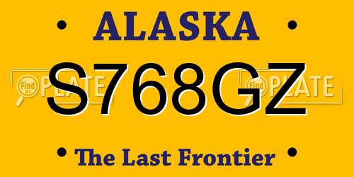S768GZ Alaska License Plate