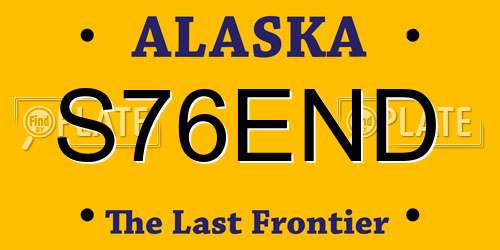S76END Alaska License Plate