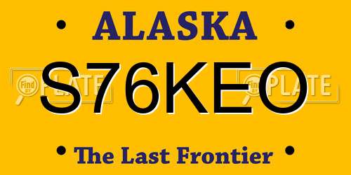 S76KEO Alaska License Plate