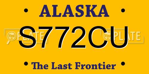 S772CU Alaska License Plate