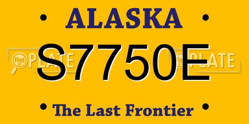 S7750E Alaska License Plate