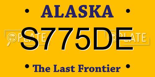 S775DE Alaska License Plate
