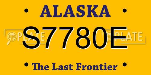 S7780E Alaska License Plate