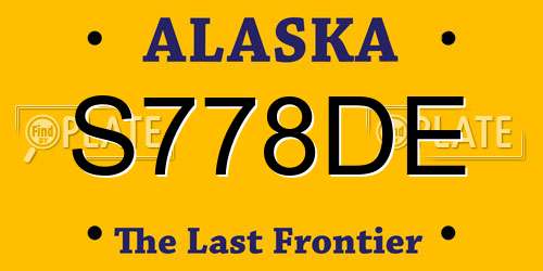 S778DE Alaska License Plate