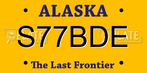 S77BDE Alaska License Plate