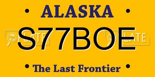 S77BOE Alaska License Plate