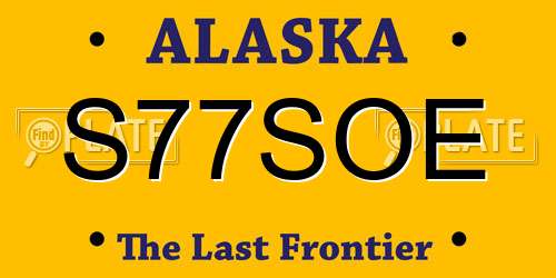 S77SOE Alaska License Plate