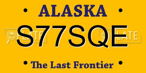S77SQE Alaska License Plate