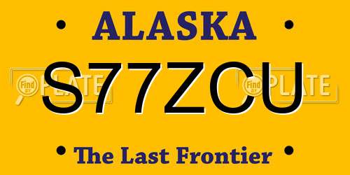 S77ZCU Alaska License Plate