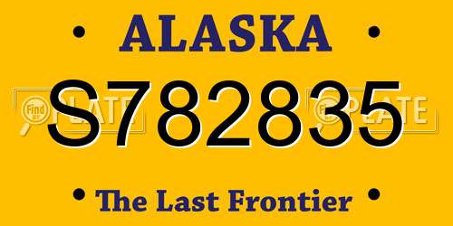 S782835 Alaska License Plate