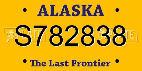 S782838 Alaska License Plate