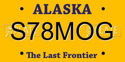 S78MOG Alaska License Plate