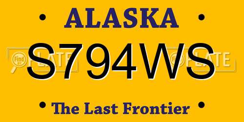 S794WS Alaska License Plate