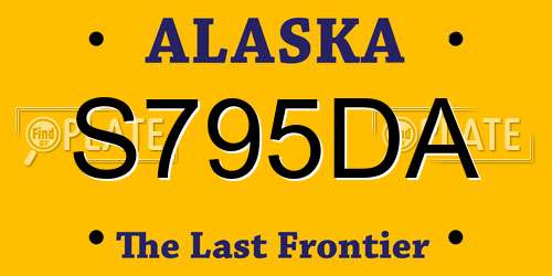 S795DA Alaska License Plate