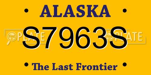 S7963S Alaska License Plate