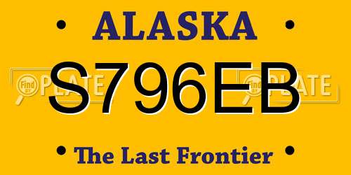S796EB Alaska License Plate