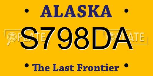 S798DA Alaska License Plate