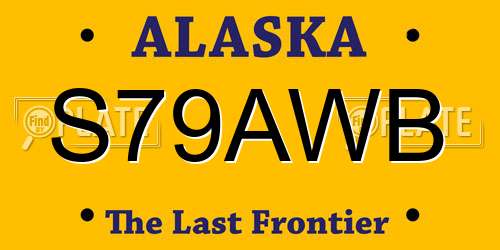 S79AWB Alaska License Plate