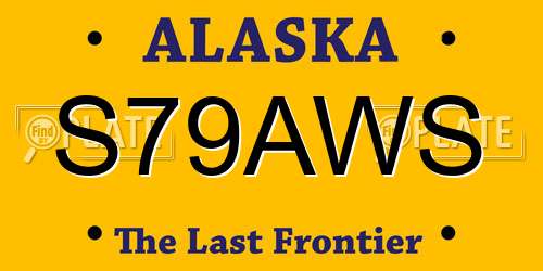 S79AWS Alaska License Plate