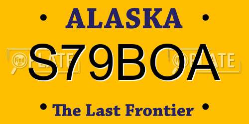 S79BOA Alaska License Plate