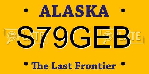 S79GEB Alaska License Plate